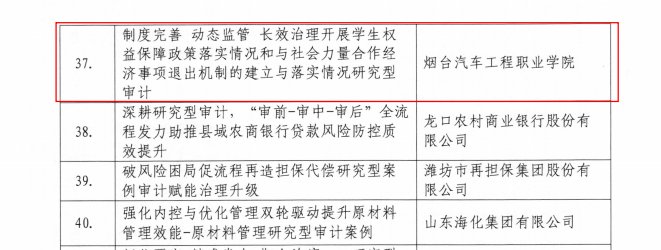 扎实推进内部审计建设取得的又一重要成